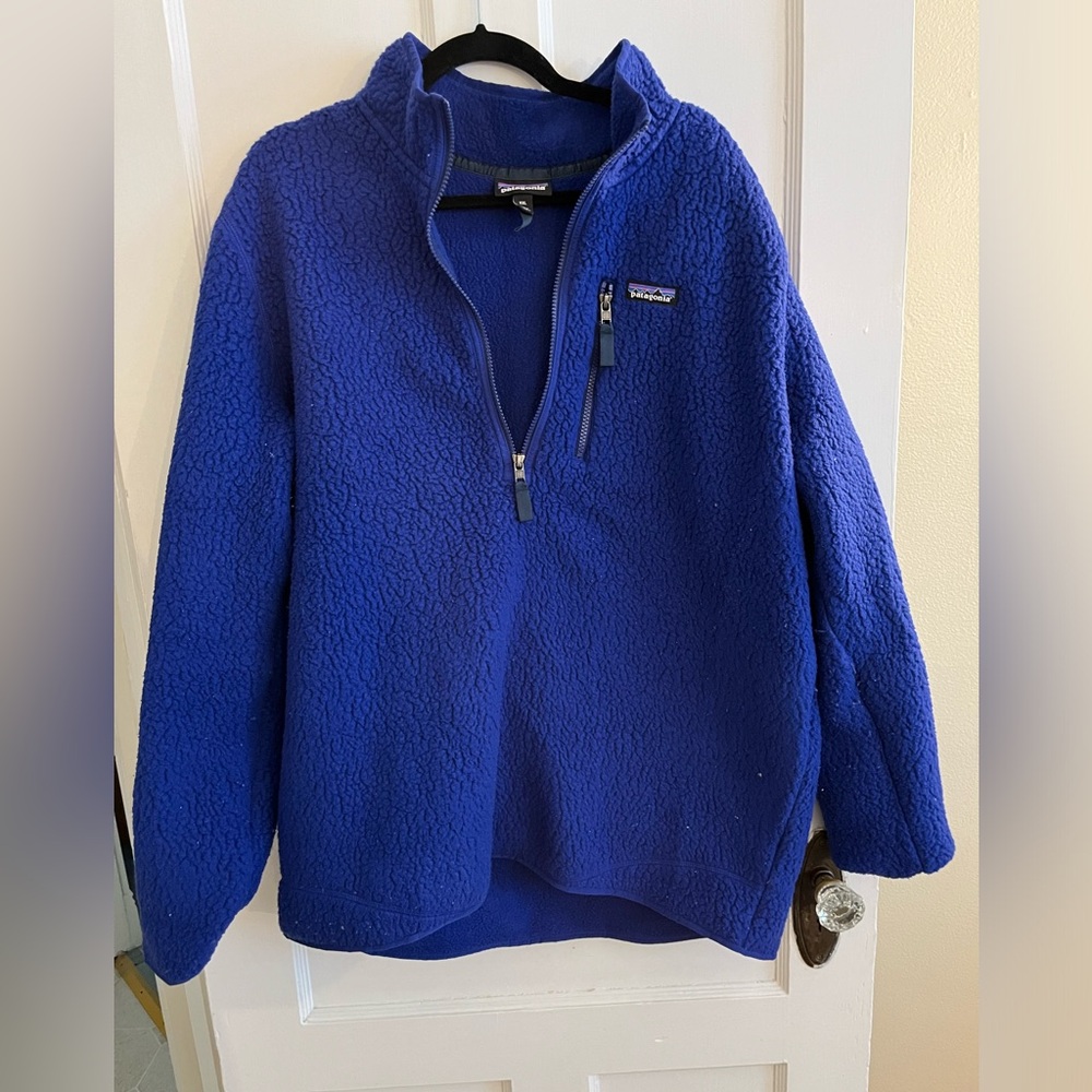 Patagonia Pile Fleece 1/4 Zip Pullover - Blue - XXL